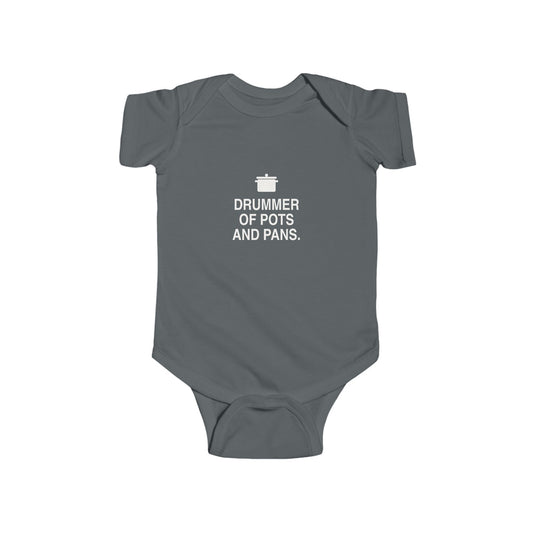 Drummer Of Pots And Pans | Tiny Opinions Baby Bodysuit